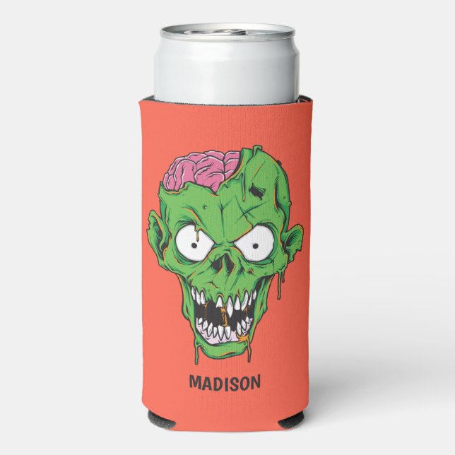 Custom name Zombie Seltzer Can Cooler (Seltzer Back)