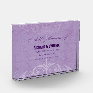 Custom Names, 50th Wedding Anniversary to Couple Acrylic Award