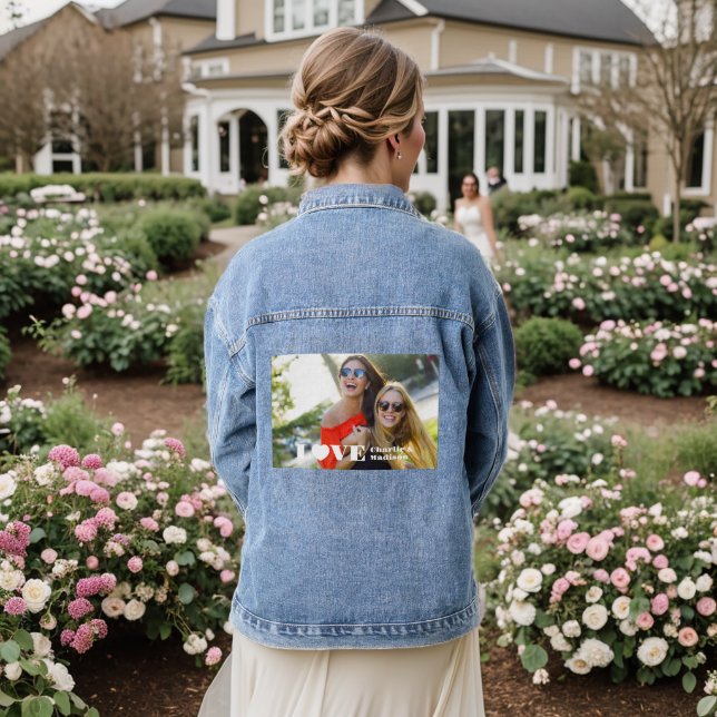 Custom Names and Photo LOVE Denim Jacket (Wedding Back)