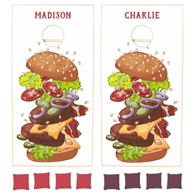 Custom names Burger Cornhole Set (Set)