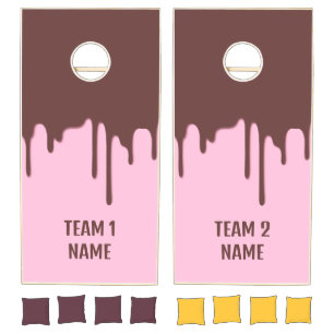 Custom Names Chocolate Drip Cornhole Set