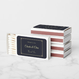 Custom Names & Date – Elegant Set of 50 Matchboxes