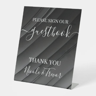 Custom Names Diagonal Lines Please Sign Guestbook
