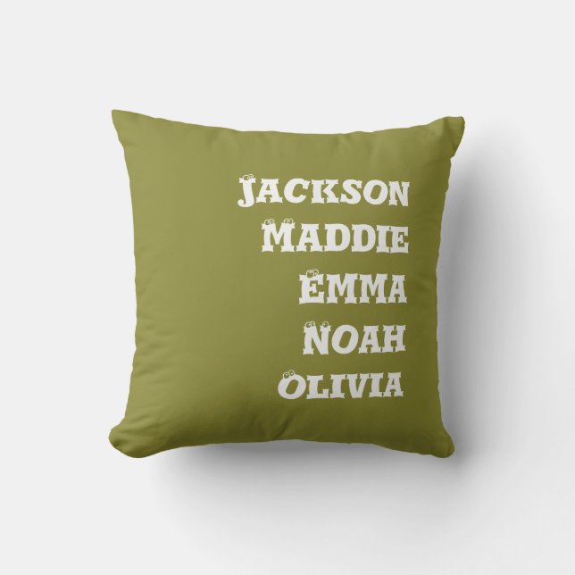 Custom Names Dogs Modern Holiday Gift Throw Pillow (Front)