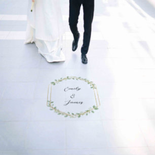 Custom Names Elegant Botanical Dance Floor Decal