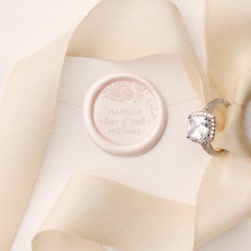 Custom Names Elegant Vintage Lace Wedding  Wax Seal Stamp