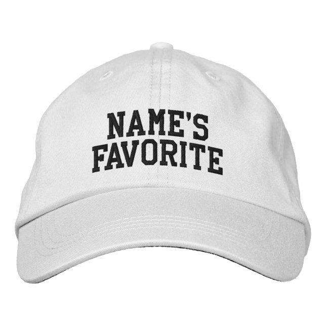 Custom Name's Favorite Text Birthday Gift for her Embroidered Baseball Cap (Front)