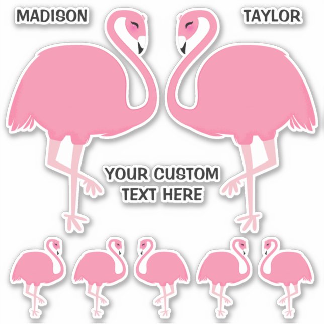 Custom names Flamingos stickers (Front)