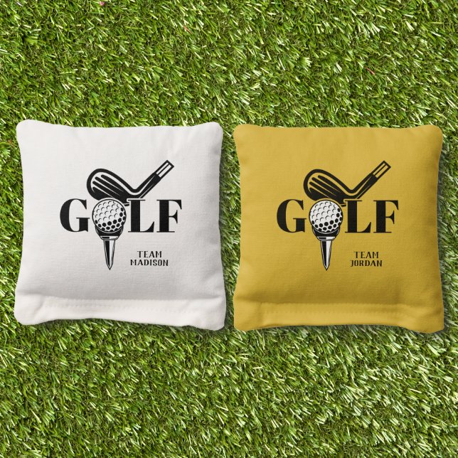 Custom Names Golf Cornhole Bags (Grass)