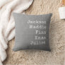 Custom Names Grandparents Mom Grey Farmhouse Throw Pillow