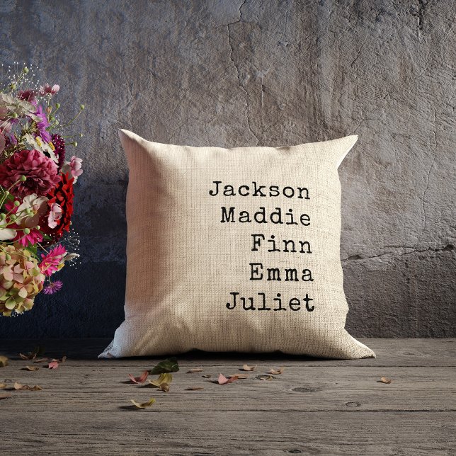 Custom Names Grandparents Mom Modern Holiday Gift Throw Pillow (Creator Uploaded)