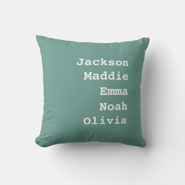 Custom Names Grandparents Mom Modern Holiday Gift Throw Pillow (Front)