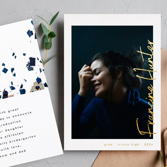Custom Names High School Graduation Gold Foil Invitation (Creator Uploaded)