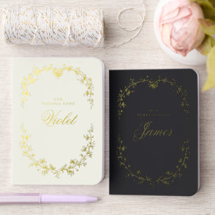 Custom Names His & Her Wedding Keepsake Foil Vow Books
