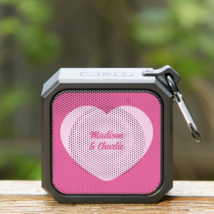 Custom Names in Pink Heart Bluetooth Speaker