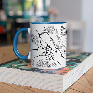 Custom Names Kids Holding Mom's Hands Mother's Day Coffee Mug