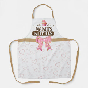 Custom Name's kitchen and watercolor Pink cupcake Apron