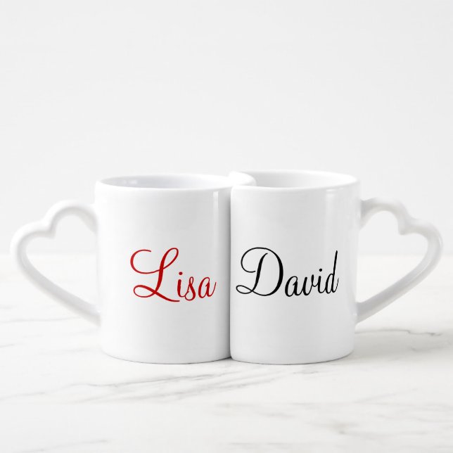 Custom Names Lovers' Mug Set (Front Nesting)