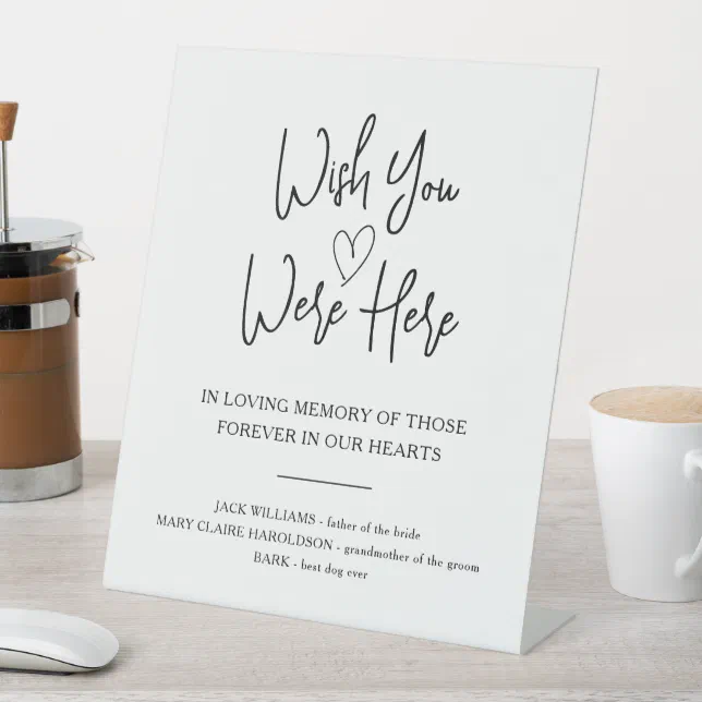 Suave Names Memory Custom Names Memorial In Loving Memory Wedding Pedestal Sign | Zazzle