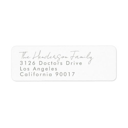 Custom Names Modern Event Sage Return Address Label