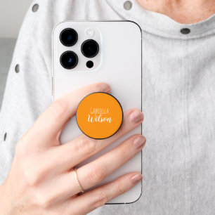 Custom names modern orange minimalist PopSocket