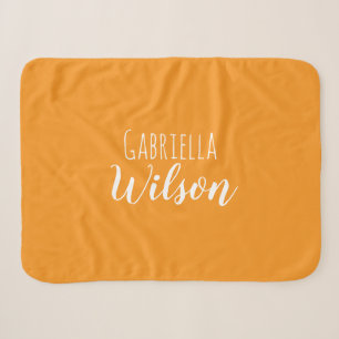 Custom names modern orange minimalist sherpa blanket