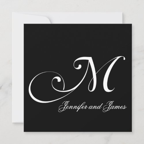 Custom Names Monogram M Wedding Invitations