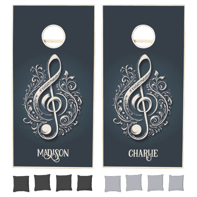 Custom Names Musical Clef Note Cornhole Set (Set)