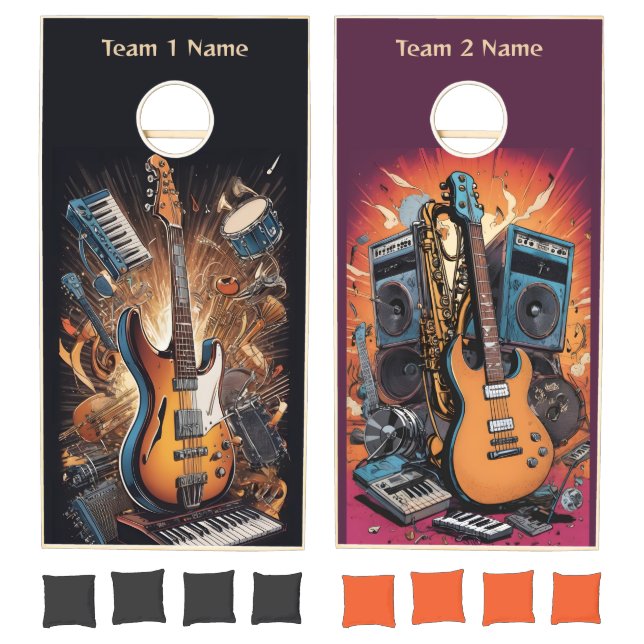 Custom Names Musical Instruments Cornhole Set (Set)