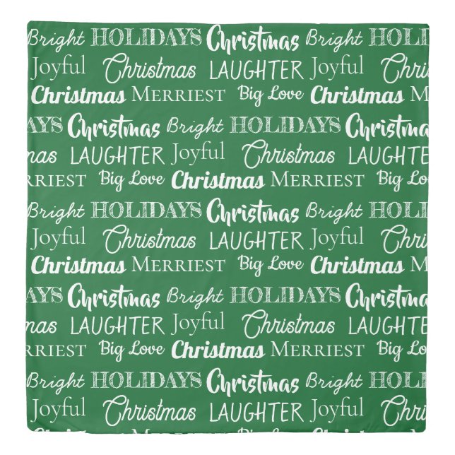 Custom Names or Text Christmas Duvet Cover (Front)