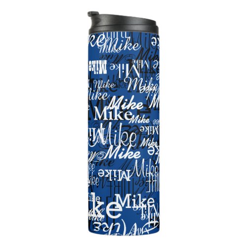 Custom Names Overlapped All_Over BLUE Thermal Tumbler