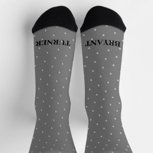 Custom Names Pattern Personalized Grey Socks
