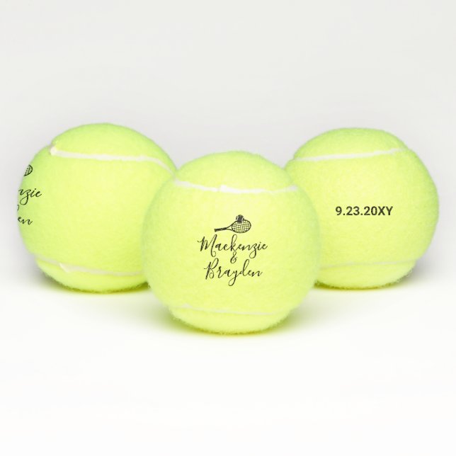 Custom Names Personalized Special Date Tennis Balls (Multi)