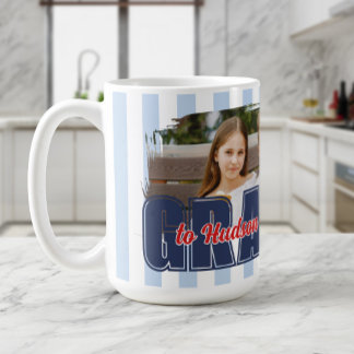 Custom Names Photo Preppy Stripes Grandpa To Coffee Mug