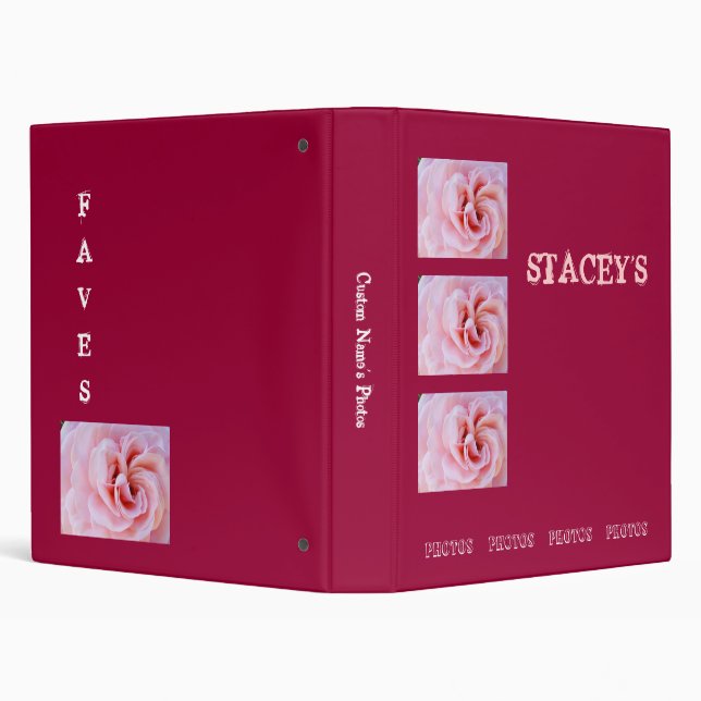 Custom Name's Photos album book binder Rose Pink (Background)