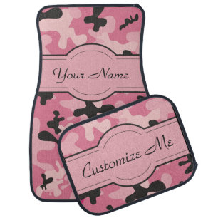 Custom Names Pink Camouflage Personalized Car Mat