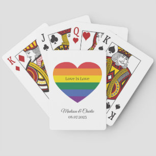 Custom Names Rainbow Heart Poker Cards