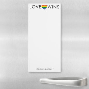Custom Names Rainbow LOVE Magnetic Notepad