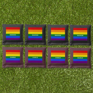 Custom Names Rainbow Pride Cornhole Bags