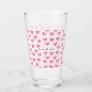 Custom Names Romantic Pink Love Design - Glass