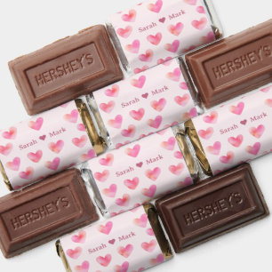 Custom Names Romantic Pink Love Design - Hershey's Miniatures