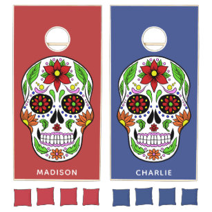 Sugar Skull Steelers Dodgers Cornhole Board Wraps