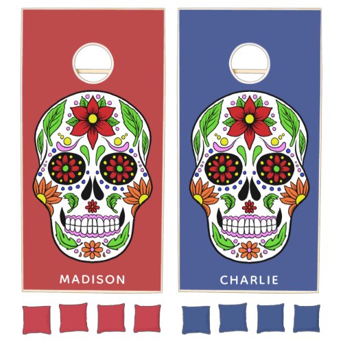 Custom names Sugar Skulls Cornhole Set