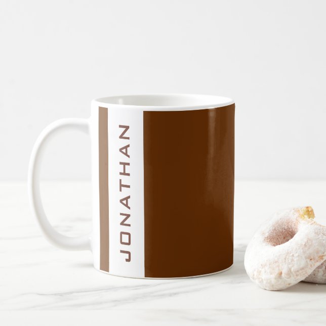 Custom Names Template Modern Elegant Simple Coffee Mug (With Donut)
