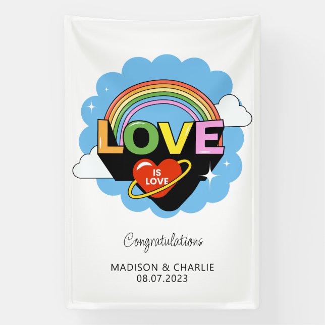 Custom Names / Text "Love Is Love" Banner (Vertical)