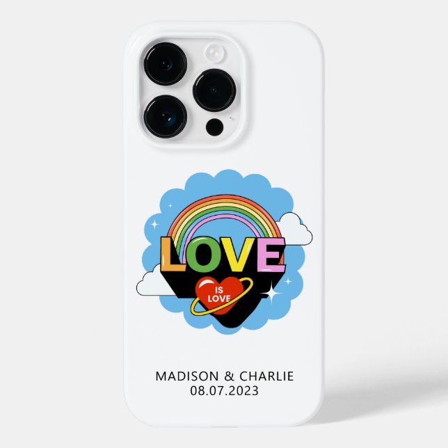 Custom Names / Text "Love Is Love" Case-Mate iPhone Case (Back)