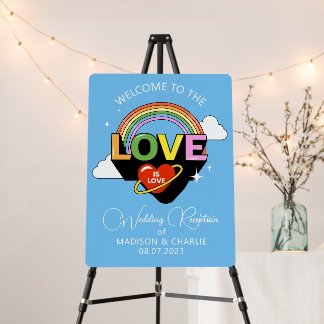 Custom Names / Text "Love Is Love" Foam Board (In Situ (Stand))