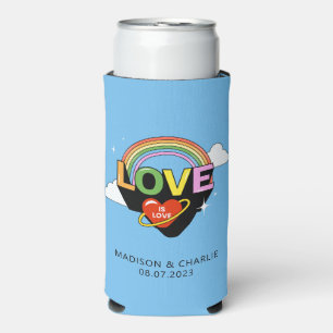 Custom Names / Text "Love Is Love" Seltzer Can Cooler