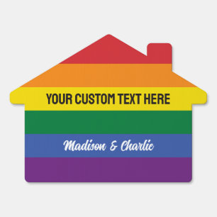 Custom Names & Text Rainbow Flag Sign