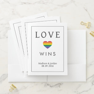 Custom Names / Text Rainbow LOVE Pocket Folder
